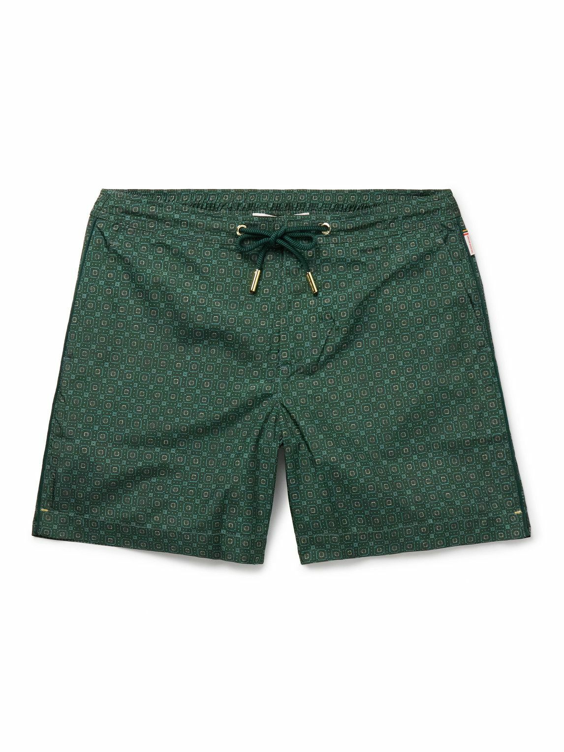 Orlebar Brown - Bulldog Solstice Straight-Leg Mid-Length Printed Recycled Swim Shorts - Green
