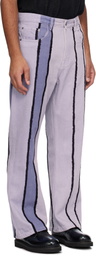 Glass Cypress Purple Paneled Flare Jeans