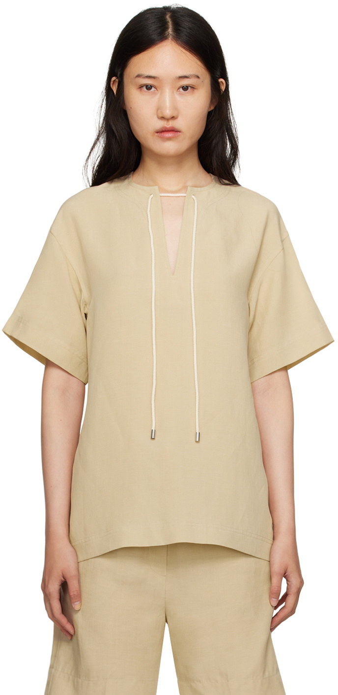 TOTEME Beige Cord Tie Blouse