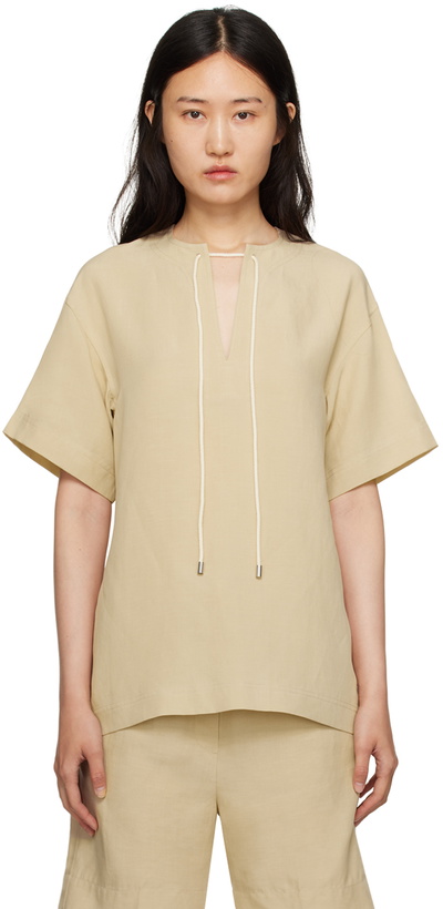 Photo: TOTEME Beige Cord Tie Blouse