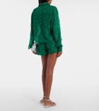 Oséree Gem crystal-embellished cotton and silk shorts