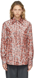 Namacheko Grey & Orange Silk Warp Print Panther Shirt