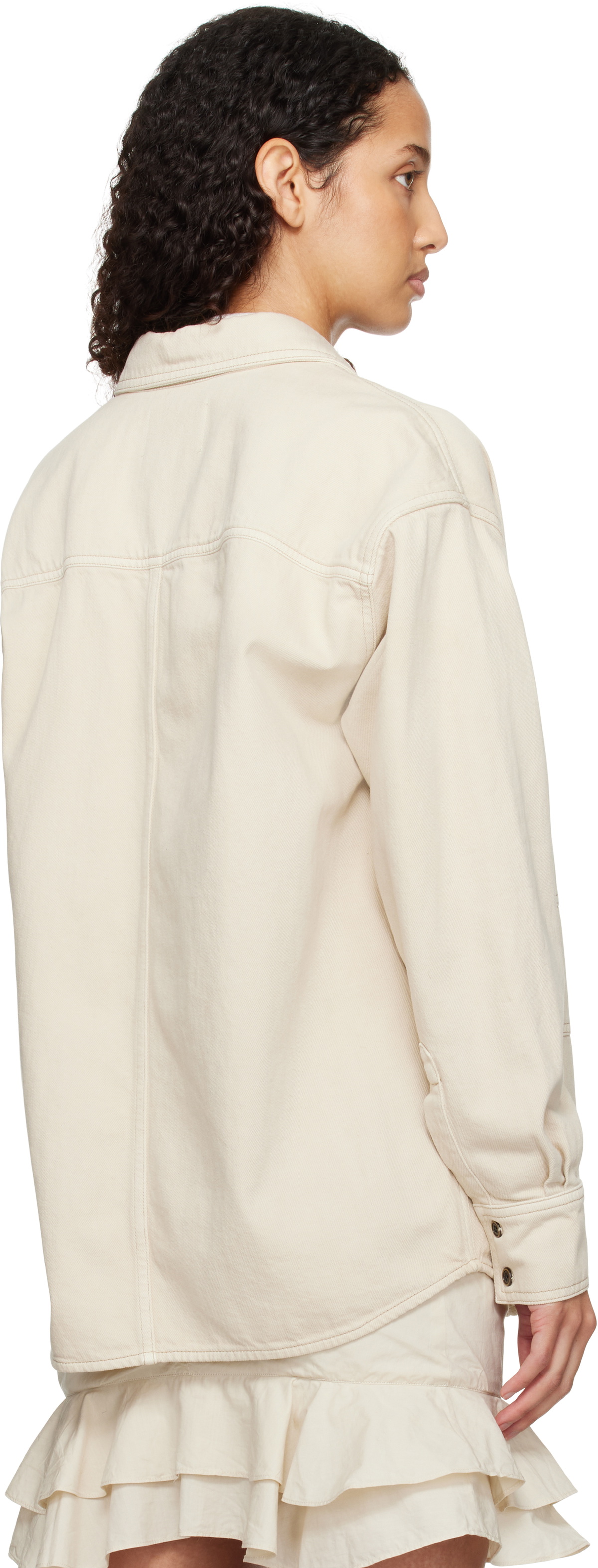Isabel Marant Etoile Beige Okely Denim Jacket