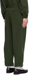 BEAMS PLUS Green Pleated Trousers