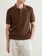 Sunspel - Ribbed Cotton Polo-Shirt - Brown