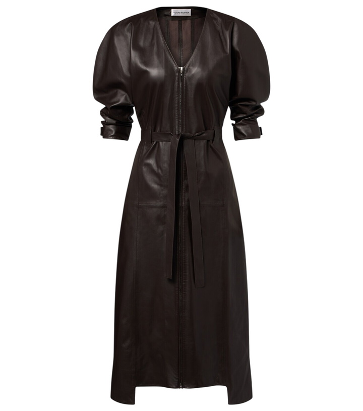 Photo: Victoria Beckham Leather midi dress