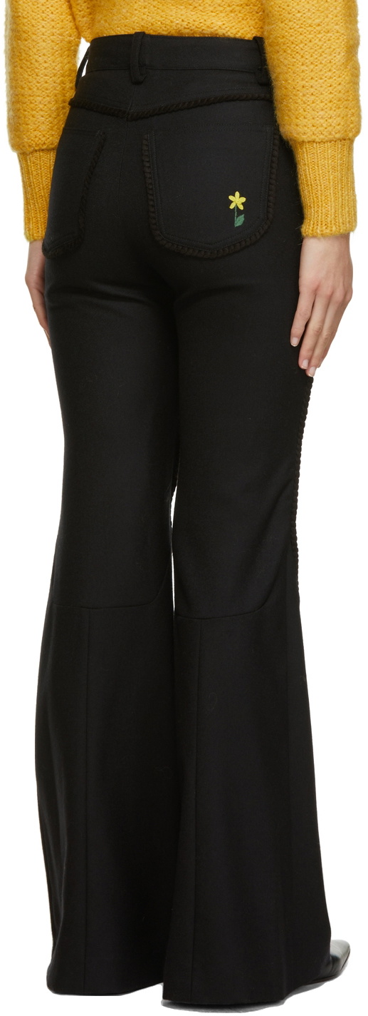 Cormio Black Bianca Contrast Flare Trousers