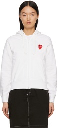COMME des GARÇONS PLAY White Layered Heart Hoodie