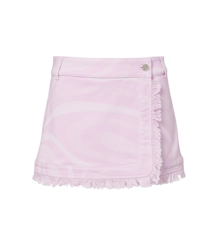 Photo: Pucci Marmo distressed denim miniskirt