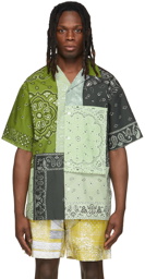 Kenzo Black & Green Patchwork Shirt