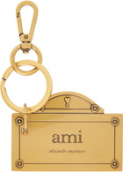 AMI Paris Gold Street Plate Keychain