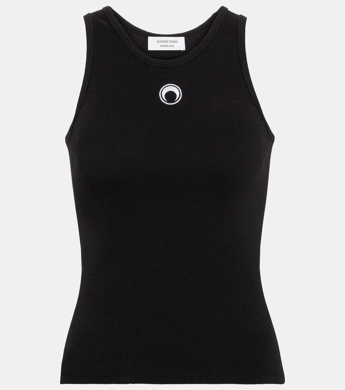 Marine Serre Ribbed-knit cotton tank top