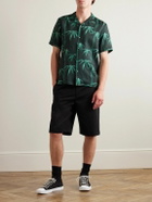 Theory - Irving Camp-Collar Printed Linen Shirt - Black