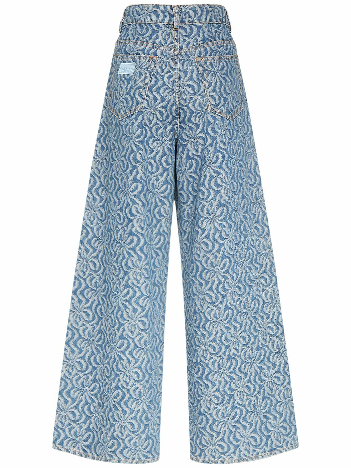 GANNI　Jacquard Denim Wide Pants GANNI - Jacquard Cotton Denim Wide Pants GANNI