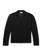 Amomento - Crocheted Zip-Up Cardigan - Black
