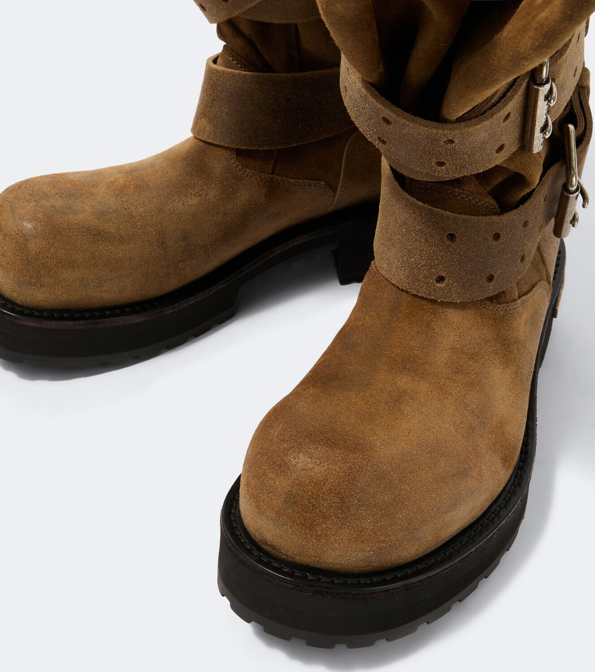 Balenciaga Venom suede biker boots
