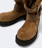 Balenciaga Venom suede biker boots