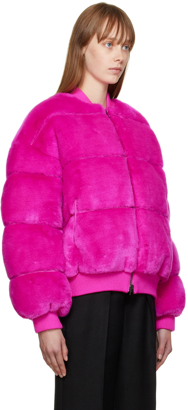 TOM FORD Pink Puffy Faux Fur Down Bomber Jacket TOM FORD tom-ford-pink-puffy-faux-fur-down-bomber-jacket-tom-ford