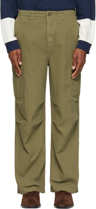 Photo: Palmes Green Herringbone Cargo Pants