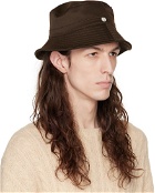 Our Legacy Brown Quilted Brim Bucket Hat