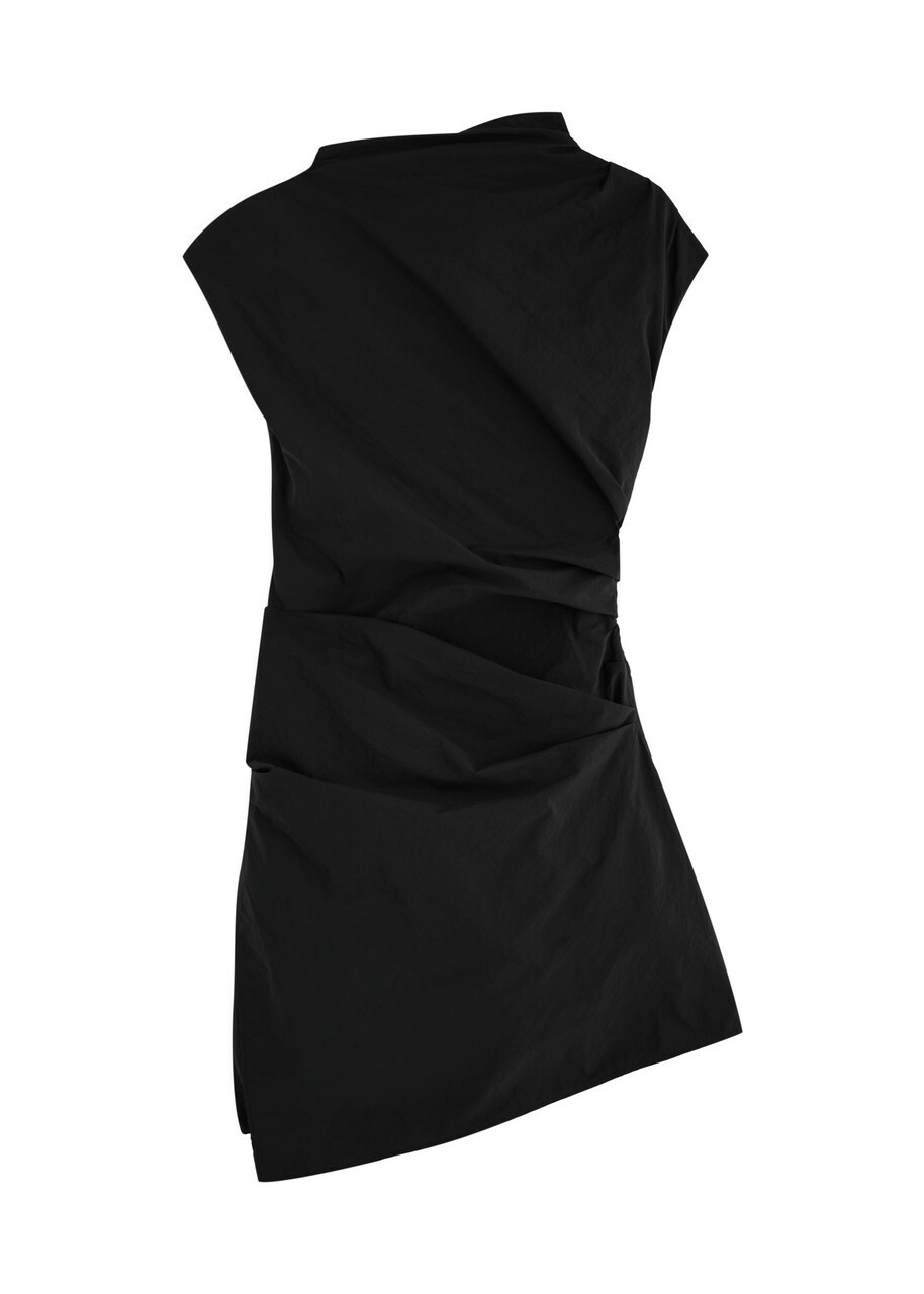 Paris Georgia Serge Gathered Taffeta Mini Dress Black