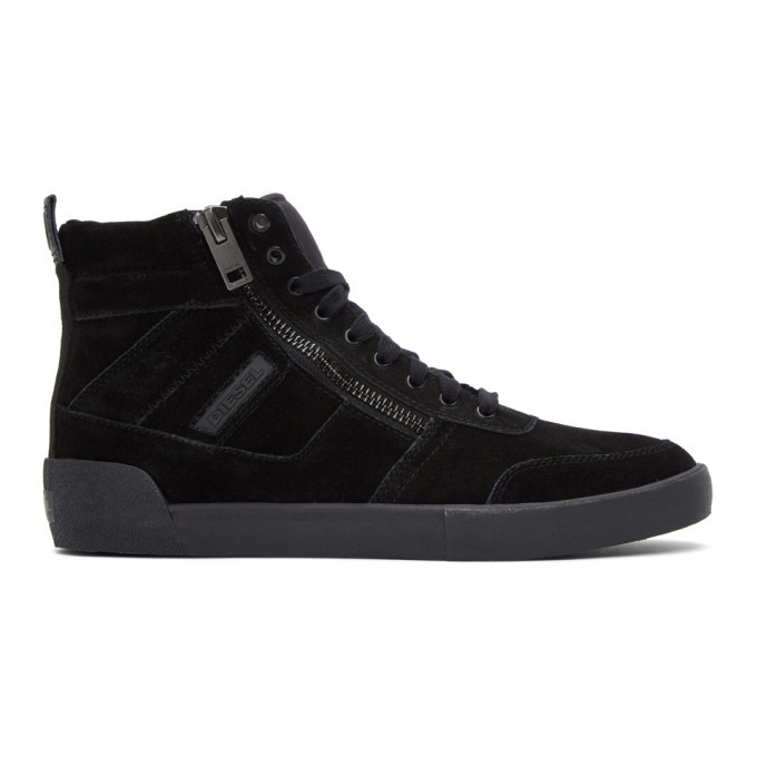 Photo: Diesel Black Suede S-Dvelows Sneakers