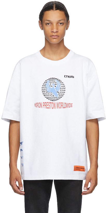 Photo: Heron Preston White 'Worldwide' T-Shirt