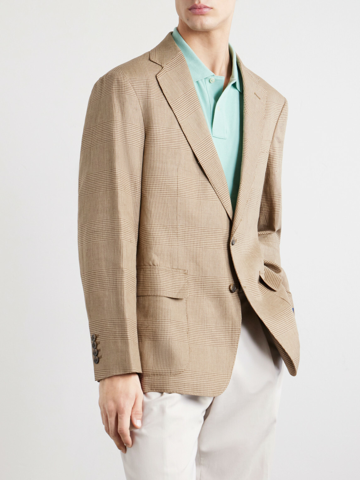 Polo Ralph Lauren - Houndstooth Linen-Blend Blazer - Neutrals