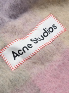Acne Studios - Vally Fringed Checked Knitted Scarf