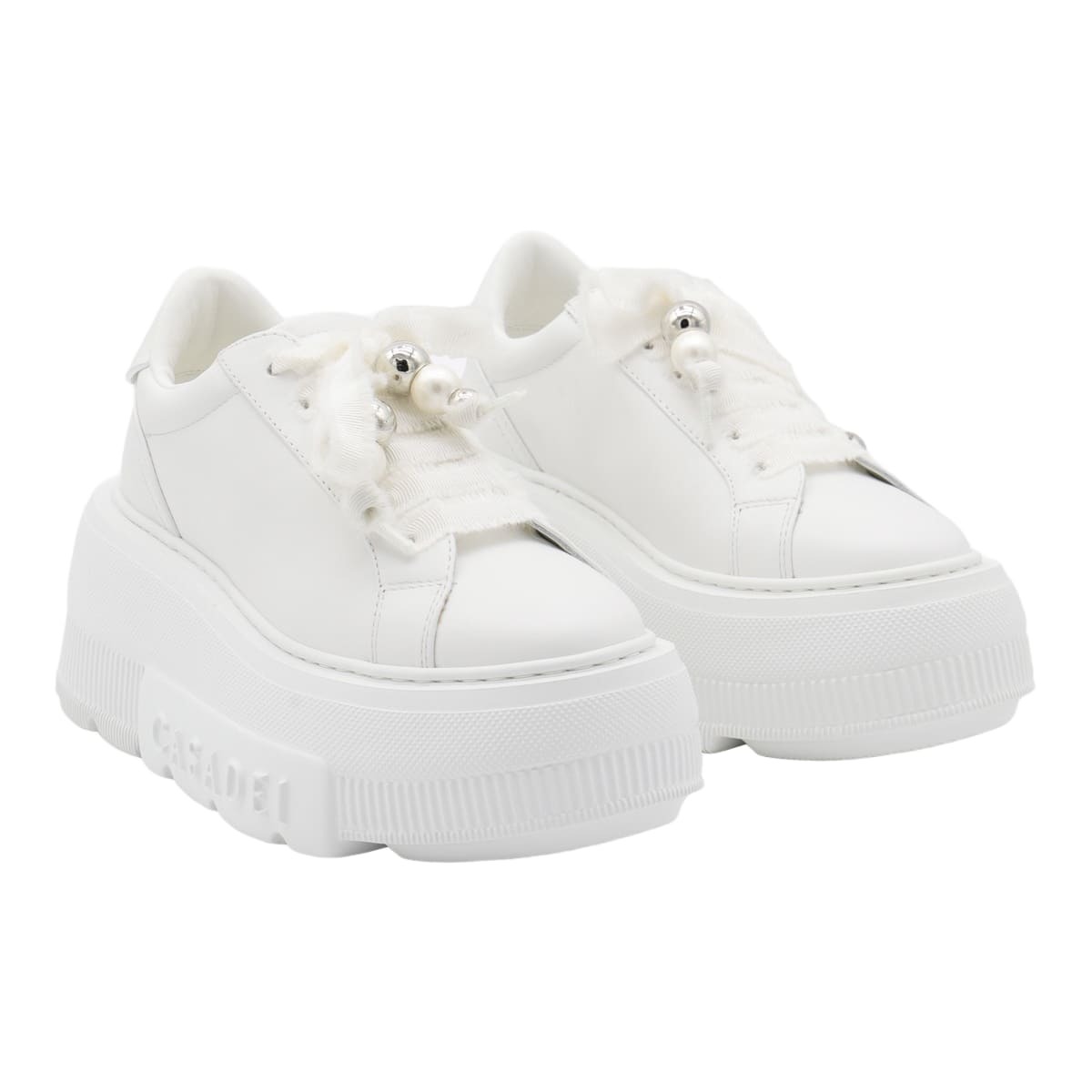 Casadei White Leather Nexus Sneakers