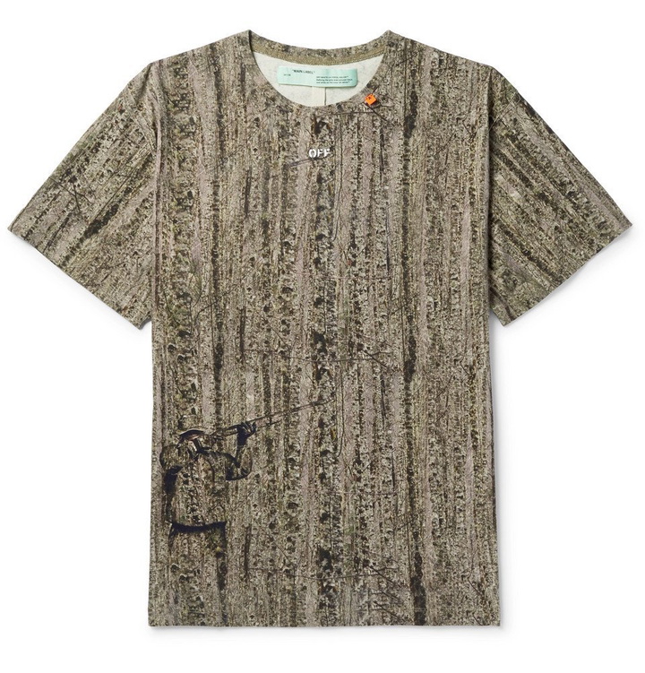 Photo: Off-White - Oversized Printed Cotton-Jersey T-Shirt - Green
