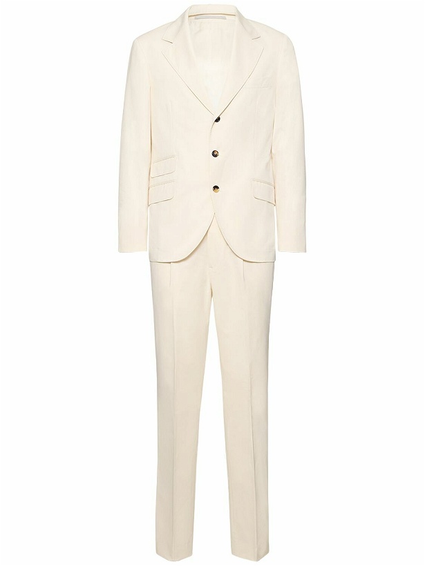Photo: BRUNELLO CUCINELLI - Cotton & Wool Gabardine Suit