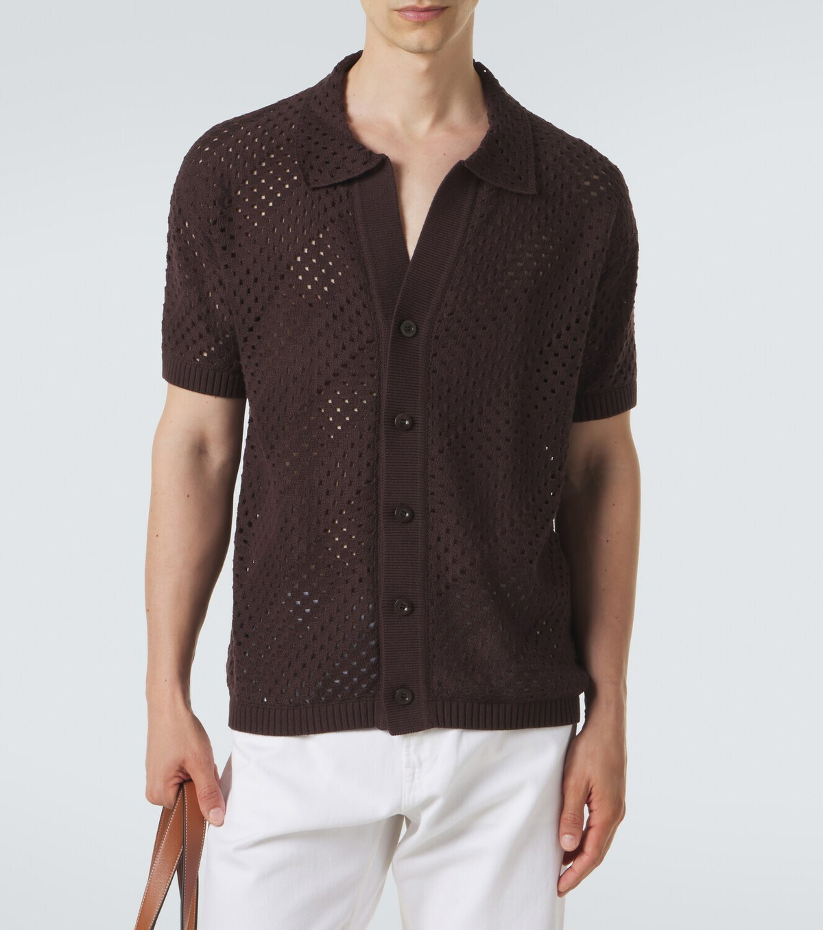 Frescobol Carioca Pinto crochet cotton shirt