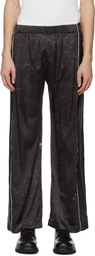 Serapis Brown Satin Silk Football Track Pants