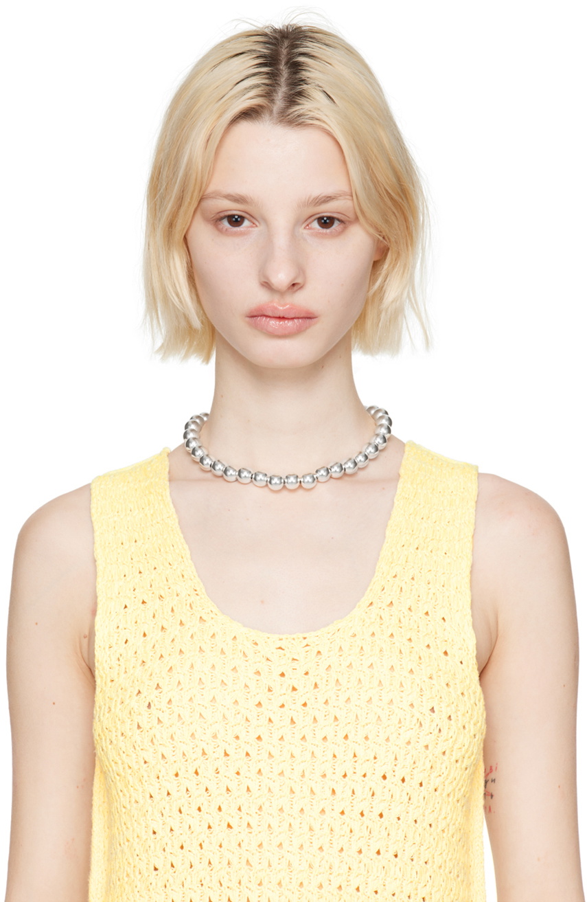 Jil Sander(ジルサンダー)Beaded sterling silver necklace Sterling silver necklace in silver - Jil Sander | Mytheresa