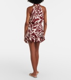 Poupette St Barth Bianca printed halterneck satin minidress