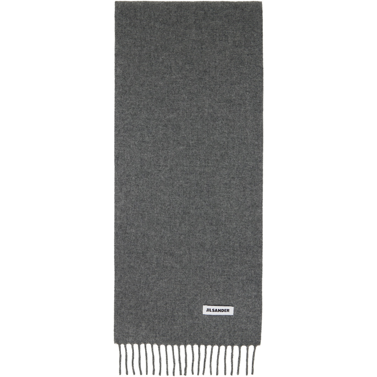 Jil Sander Gray Slim Wool Scarf