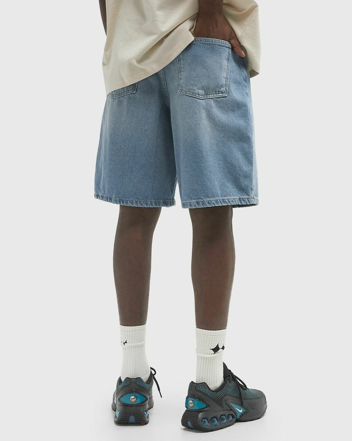 Les Deux Ryder Washed Denim Shorts Blue Mens Casual Short