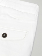 Eleventy - Straight-Leg Pleated Cotton-Blend Twill Trousers - White
