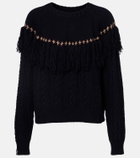 The Upside Clara fringed wool and cotton sweater