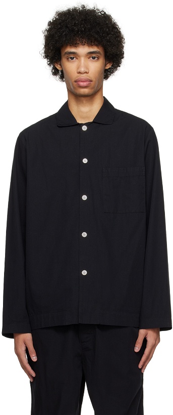 Photo: Tekla Black Long Sleeve Pyjama Shirt