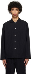 Tekla Black Long Sleeve Pyjama Shirt