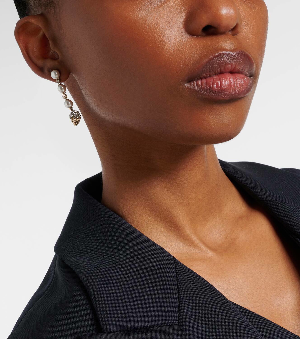 McQueen Crystal-embellished drop earrings
