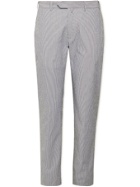Odyssee - Solon Striped Stretch-Cotton Seersucker Suit Trousers - Blue