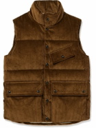 Drake's - Quilted Cotton-Corduroy Down Gilet - Brown