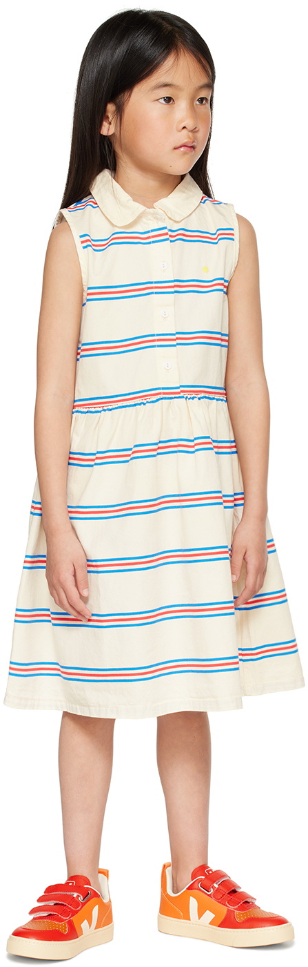 Bonmot Organic Kids Off-White Striped Dress