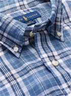 POLO RALPH LAUREN - Checked Linen Shirt - Blue