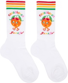 Casablanca White Kawaii Orange Socks