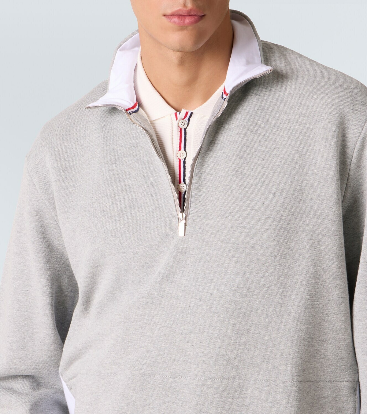 Thom Browne 4-Bar cotton jersey half-zip sweatshirt