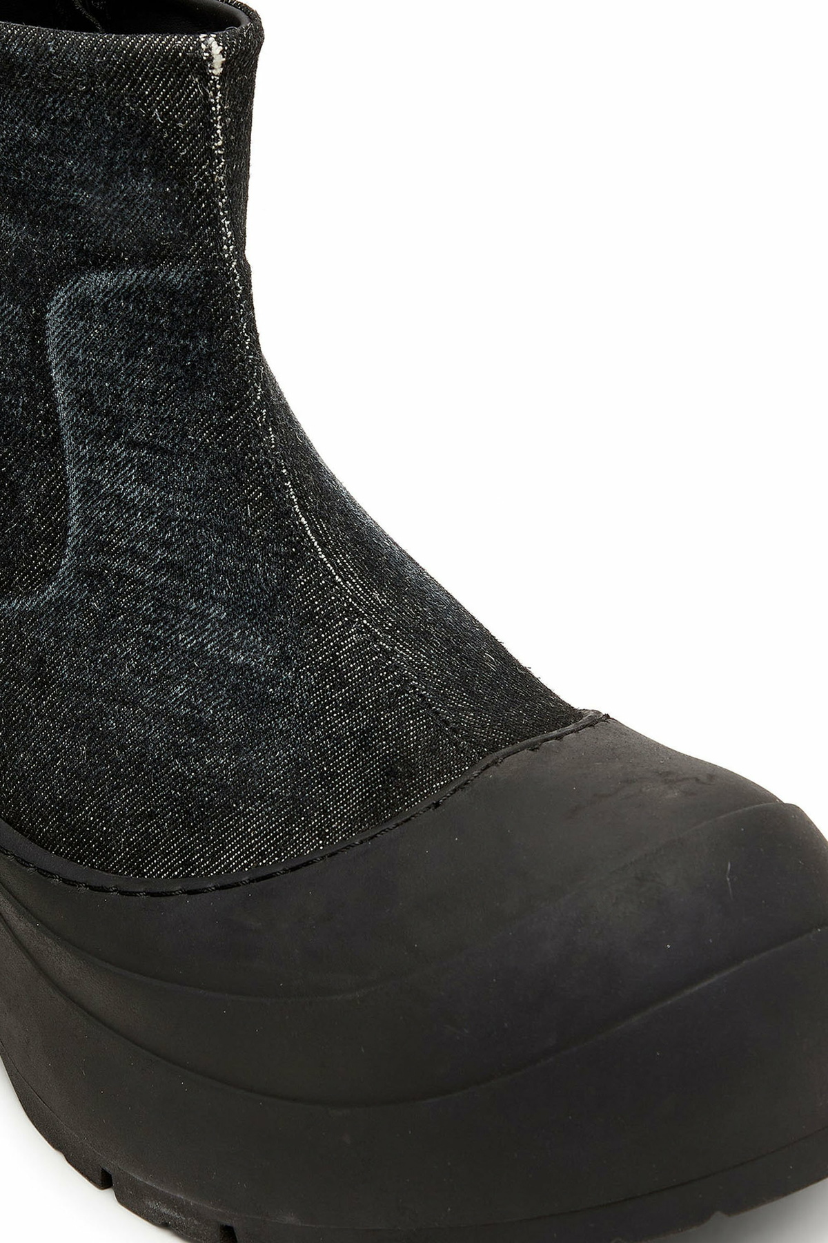 Diesel D-Donald - Denim ankle boots with wraparound rubber sole - Boots Mens in Black
